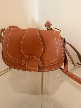 Rachel Zoe Brown Leather Crossbody Saddle Bag
